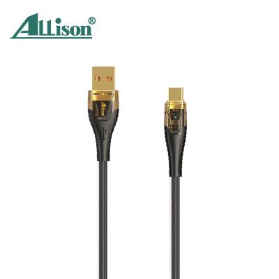 China Type-C Cable date 6A cable braided wire LED tiexin mobile phone fast charging high quality nylon material night light real for sale