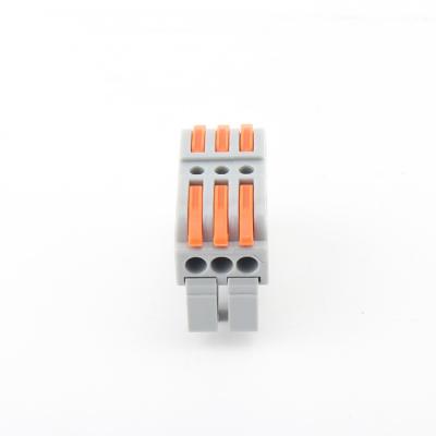 China Audio & Video Quick connecte terminal of quick butt joint three-in and three-out wire connector with guide rail for sale