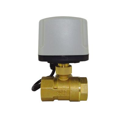 China General 3-Way Waterproof 12/24V DN25 otorized Ball Valve Motorized Controller Brass IP65 For Industrial Use for sale