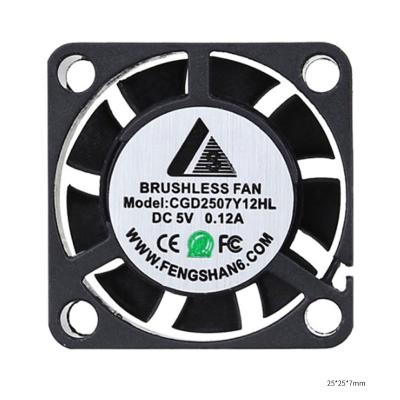 China DC Mini Fan 2507 25*25*7Mm Graphics Card Small DC 12V Fan 25Mm High Speed ​​DC Fan for sale