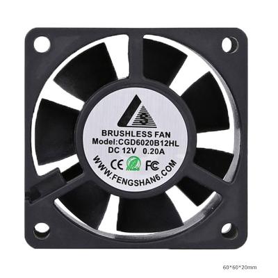 China Base Hotels Niose 60*60*20mm 6020 60mm 12V 24V DC Axial Cooling Brushless Fans for sale