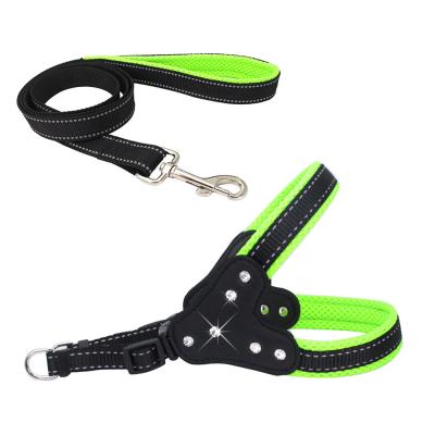 China Lights Wholesale Reflective Pet Vest Air Mesh Pet Harness Bling Pet Dog Trunk Rope Leash Supplies for sale