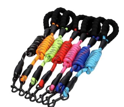 China Multi Viable Dog Color Round Rope Pet Traction Supplies Reflective Nylon Medium Large Dog for sale