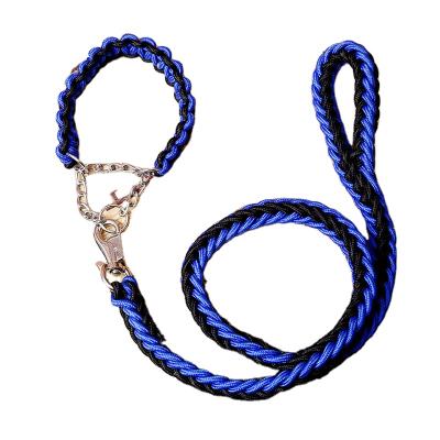 China Reflective Color Dog Collar Rope Dog Viable Nylon Braided Double Leash for sale