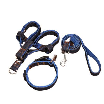 China Durable Soft Leather Dog Collar Faux Leather Dog Leash Rope Adjustable Training Dog Harness for sale