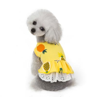 China Viable Hawaiian style fresh pet clothes fruit skirt cotton puppy dress summer catnip skirt T-shirt supplies for sale