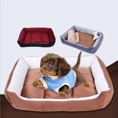 China Sustainable Striped Canvas Kennel All Seasons General Pet Mat Small And Large Kennel Warm Soft Bed Sofa for sale