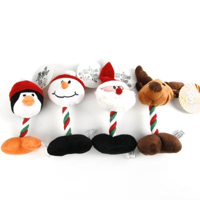 China Viable Cute Dog Toys Chews Pet Toys Plush Christmas Snowman Cartoon Squeaky Animal For Dogs Cat Toys Cute Biting Rope Sound for sale