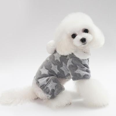 China 2018 Sustainable Quadruped Star Sweater Dog Teddy Clothes Warm Comfortable Velveteen Clothes for sale