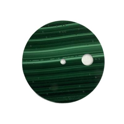 China Dichroism / Dichroic GEMS 33.5mmx0.4mm AAA Grade Coins Round Shape Malachite Gemstone Blank Dial Watch Making for sale