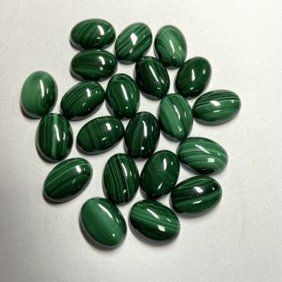 China Dichroism Loose Cabochon Beads / HQ GEMS Oval 8X10mm Green Dichroic Malachite Malachite Natural Gemstone for sale