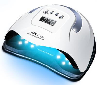 China Hot Selling LED Gel SUN 180w X7 MAX Double Hands Nail Dryer Lamp Quick Cure UV Gel Led Lamps for sale