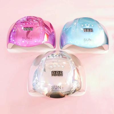 China Wholesale Nail Art Beauty 2022 Colorful Laser SUN X Nail Lamp 54W Nail Dryer Double Hands UV Led Lamp for sale