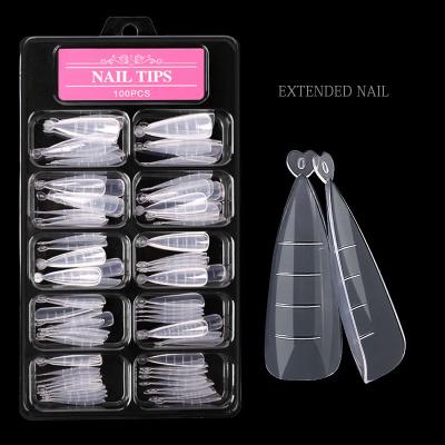 China Finger Nail Art Quick Light Therapy Crystal Extended Nail Covers 100 Pieces Crystal Nail Sheets Tips for sale