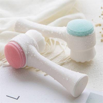 China Multi-Functional Portable Side Facial Remover Blackhead Washing Detergent Double Silicone Silicone Massager Face Wash Cleanser Product for sale