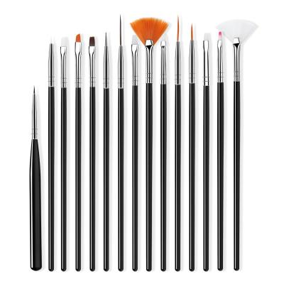 China Finger Nail Beauty Manicure Brush Nail Art 15Pcs/Set Gel Nail Polish Painting Design for sale