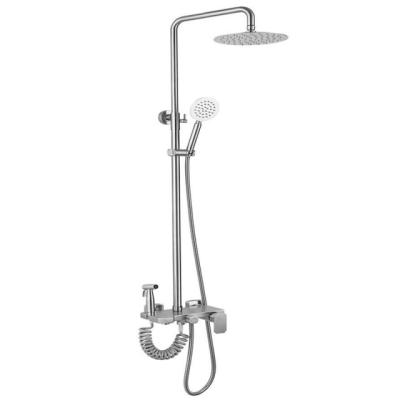 China Thermostatic Stainless Steel SUS304 Wall Mount Modern Rainfall Concealed Shower Jet System Faucet Mixer Set Bathroom Rainfall for sale