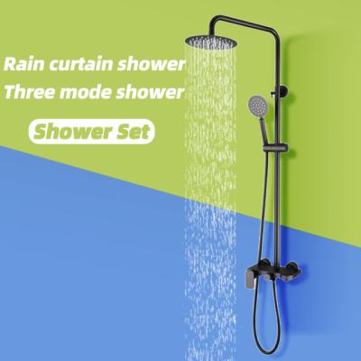 China Thermostatic Stainless Steel SUS304 Wall Mount Modern Rainfall Concealed Shower Jet System Faucet Mixer Set Bathroom Rainfall for sale