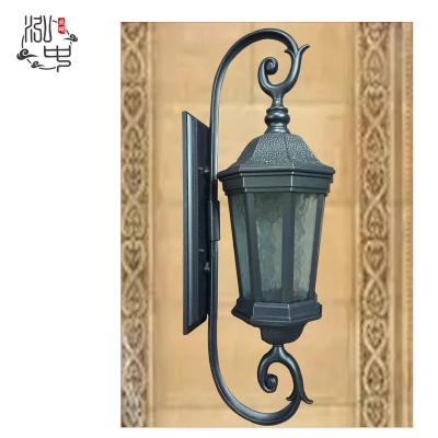 China European Waterproof Garden Wall Lamps Sand Gray Decorative Glass Exterior Door Jambs Wall Lights Outdoor Wall Mounted Light for sale