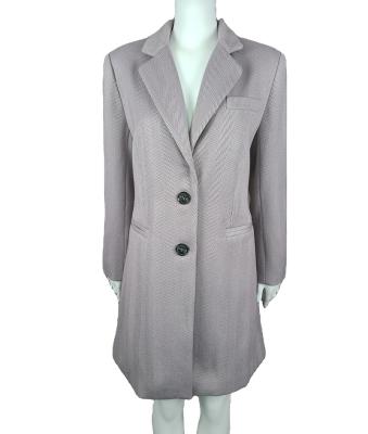 China High Quality Twill Womens Long Work Ladies Office Work Ladies Blazer Wool Jacket Coat With Satin Lining for sale