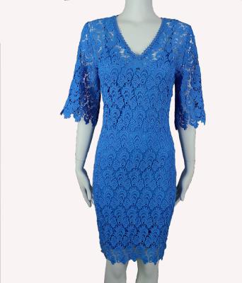 China New design high fashion lace shorts polyester dress elegant women clothing washable with detachable lining for sale