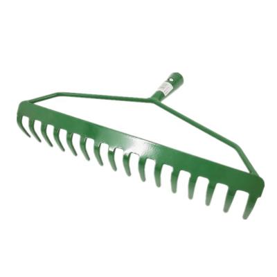 China Garden Rake 16 Teeth A3 Q235 Heavy Duty Hard Welded Steel Lawn Cultivator Arc Rake With Dimple for sale