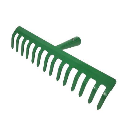 China Garden Rake 14 Teeth A3 Q235 Heavy Duty Steel Cultivator Lawn Rake With Handleless Dimple for sale