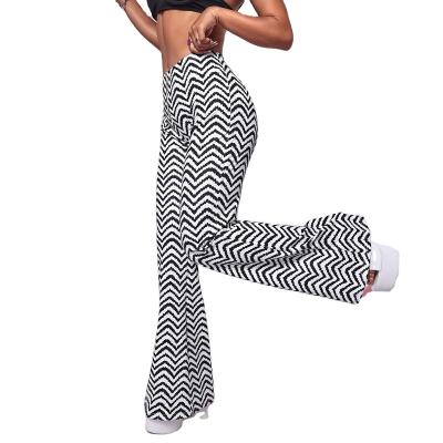 China Anti-wrinkle women's pants printed in waves casual long pants autumn women fashion ladies wholesale for sale