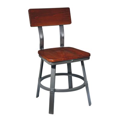 China The restaurant dining modern wood seat with metal leg chairs en venta