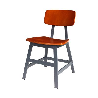 China The restaurant dining modern wood seat with metal leg chairs en venta