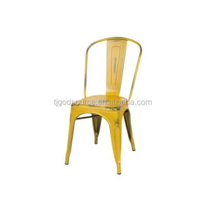 Cina good quality industrial vintage metal chair in distressed finish in vendita