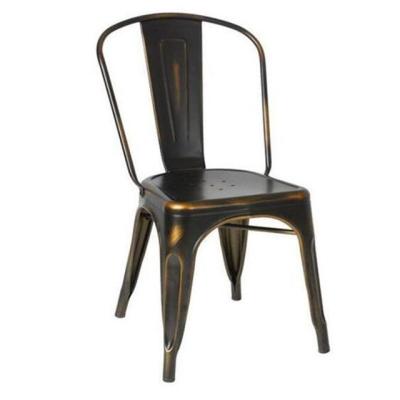 China cheap distressed industrial style metal bistro dining industrial chairs en venta