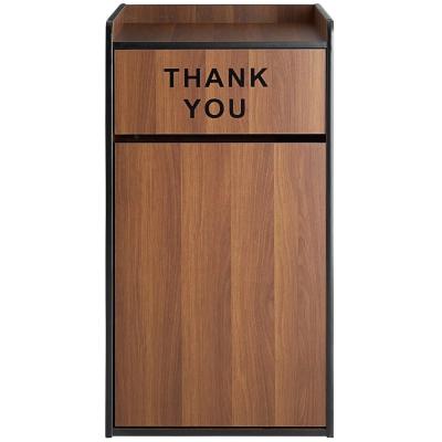 Cina fast food restaurant used wooden trash can trash cabinet in stock for sale in vendita