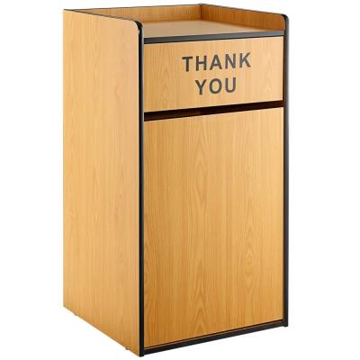 Cina fast food restaurant used wooden trash can trash cabinet in stock for sale in vendita