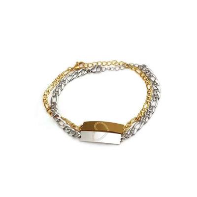 China Wholesale Custom Luxury Couple Bracelet Gold Plating Stainless Steel for sale