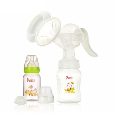 China BPA Free Promotional Nitrosamine Bpa Free Manual Breast Pump Set With Silicone Baby Bottle Manual Breast Pump Baby Milk Pump For Sale for sale