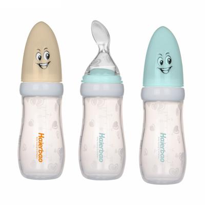 China BPA Free Infant Feeding Rice Feeder Baby Food Supplement Squeeze Bottle Dispensing Spoon for sale