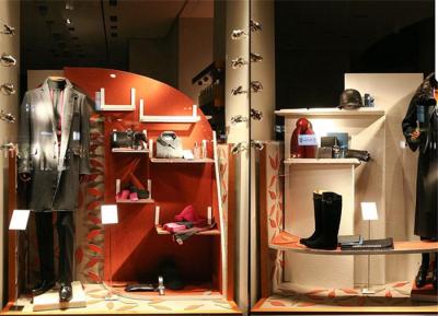 China Wooden Showroom Window Display , Bag / Clothes / Shoe Shop Window Displays  for sale