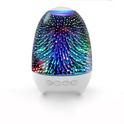 China Show Info 7 Colors LED Night Light Bluetooth Wireless Speaker Mini Portable Stereo 5w Speaker for sale