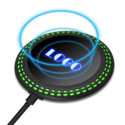 China LOGO 10W 15W Wireless Charger Custom Luminous Universal Mobile Phone Fast Wireless Charger Fast Wireless Charger for sale