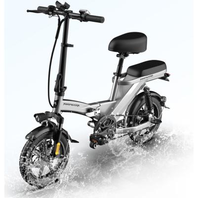 China 2022 most popular 14inch steel folding 350w 500w ebike city bicycle electric bicicleta electrica for sale