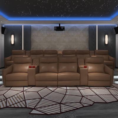 China Cinema Reclining Chairs Reclining Home Theater Power Seats Recliner Modern Sofa Leather Seating With USB Charging Port Theater Furniture for sale