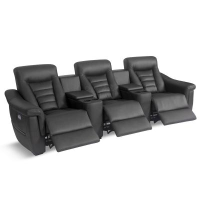 China Recliner Contemporary Designer Theater Furniture Power Cinema Seat Relax Recliner Sofa With Arm Storage And Cup Holder for sale