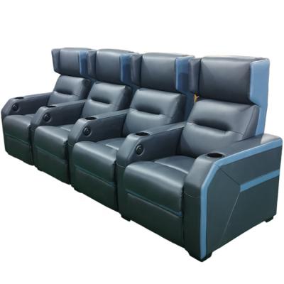 China Modern Extended Theater Furniture Cinema Seat VIP Recliner Sofa Home Theater Seats Movie Room Chair with USB Charging Port and Tray for sale