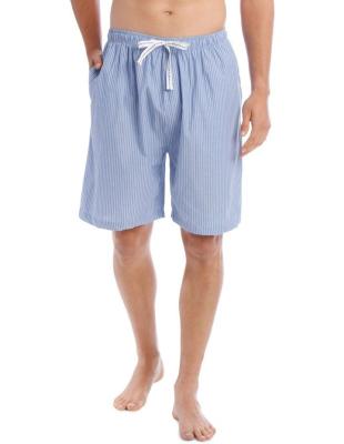 China Wholesale Mens Breathable Cotton Yarn Dyed Bottom Stripe Sleep Shorts For Men for sale