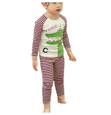 China QUICK DRY Kids Cotton Ribbed Cartoon Printing Autumn Pajama Set Long Sleeve For Boy for sale