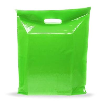 China Barrier Cheap Price Custom Plastic Colorful Die Cut Handle Shopping Bags for sale