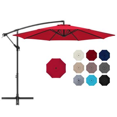 China 2021 10ft Modern Offset Tilt Umbrella Patio Market Parasoles Boda Hanging Cantilever Baratos New Outdoor Easy Fit Design for sale