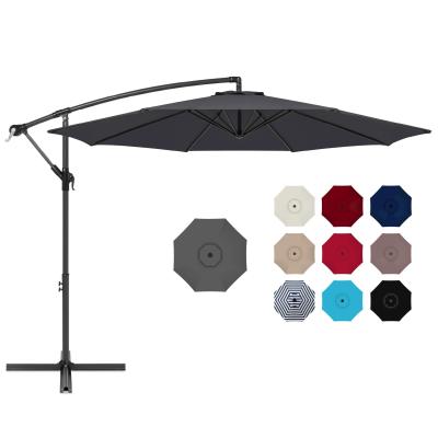 China 2021 10ft Modern Offset Tilt Umbrella Patio Market Parasoles Boda Hanging Cantilever Baratos New Outdoor Easy Fit Design for sale