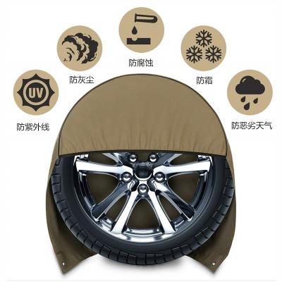 China Eco-Friendly Tire Covers For Wheel Set Of 4 Motorhome Wheel Covers Waterproof Oxford Tire Protectors Tire Covers for sale